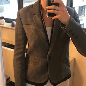 J Brand work blazer with real leather trim